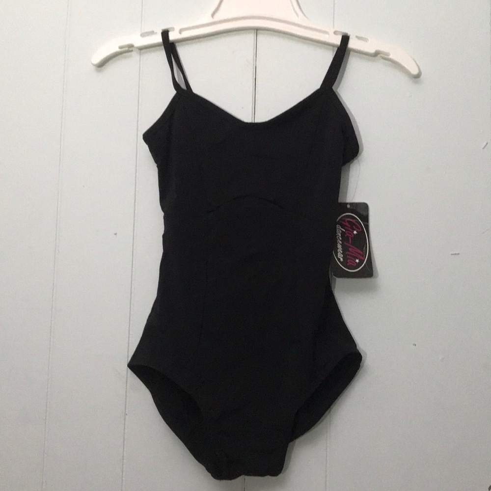 Gia Mia Black Slip On Leotard With Fancy Back SzSA